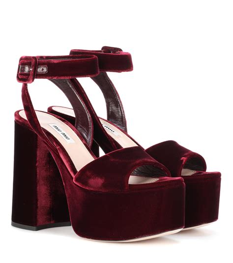 miu miu red velvet shoes|miumiu shoes usa.